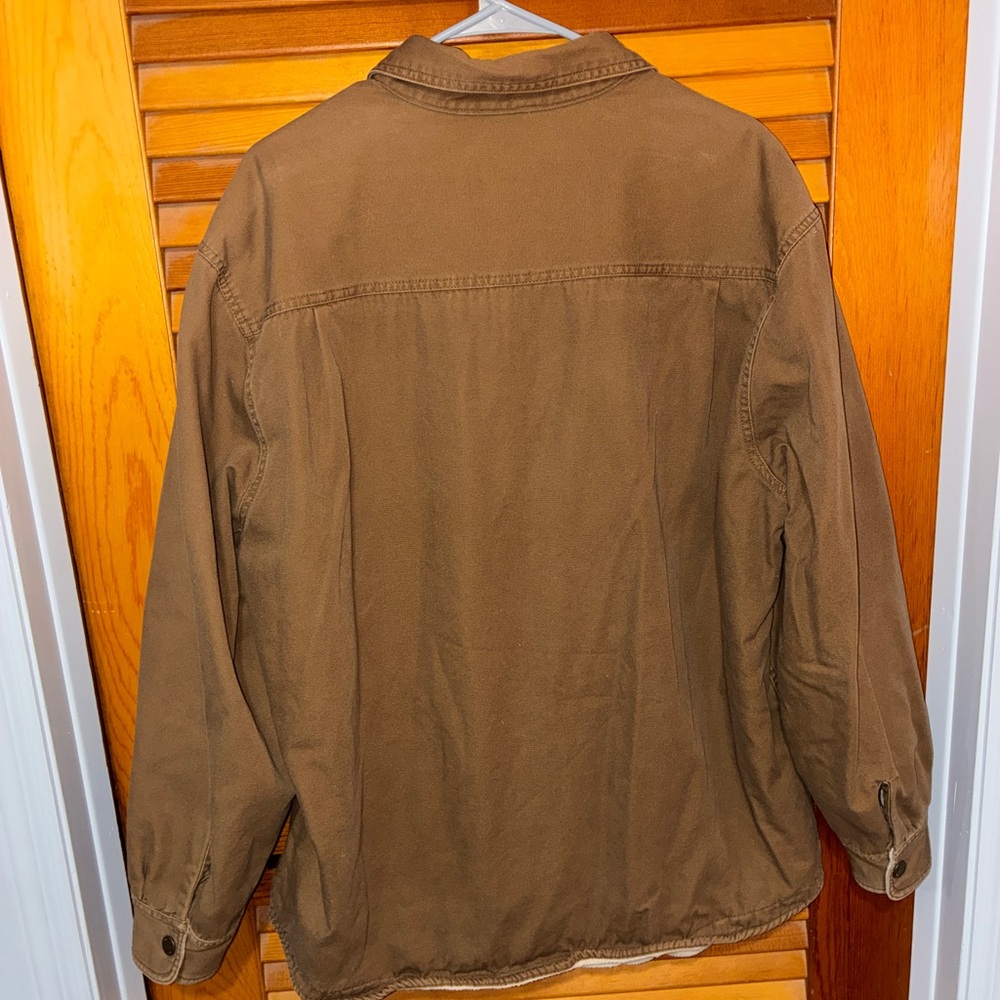 Woolrich Barn Jacket Chore Coat Tan Brown Sherpa Lined - mens size XL - Picture 6 of 10